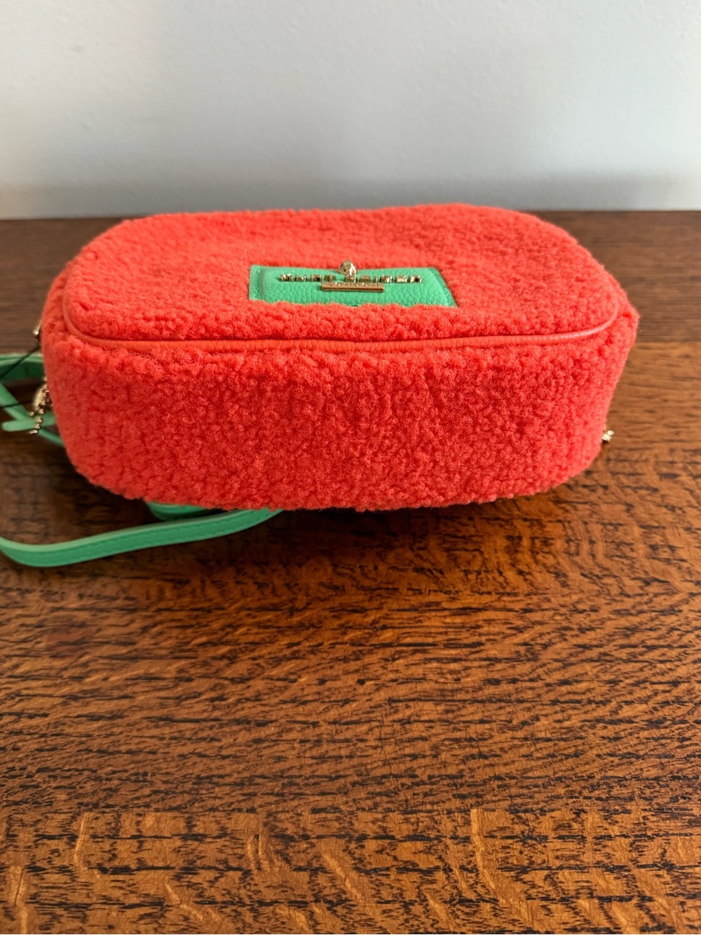 NWT Kurt Geiger London Chiswick Orange Faux Shearling Camera Bag w/ Two Straps - Picture 5 of 10